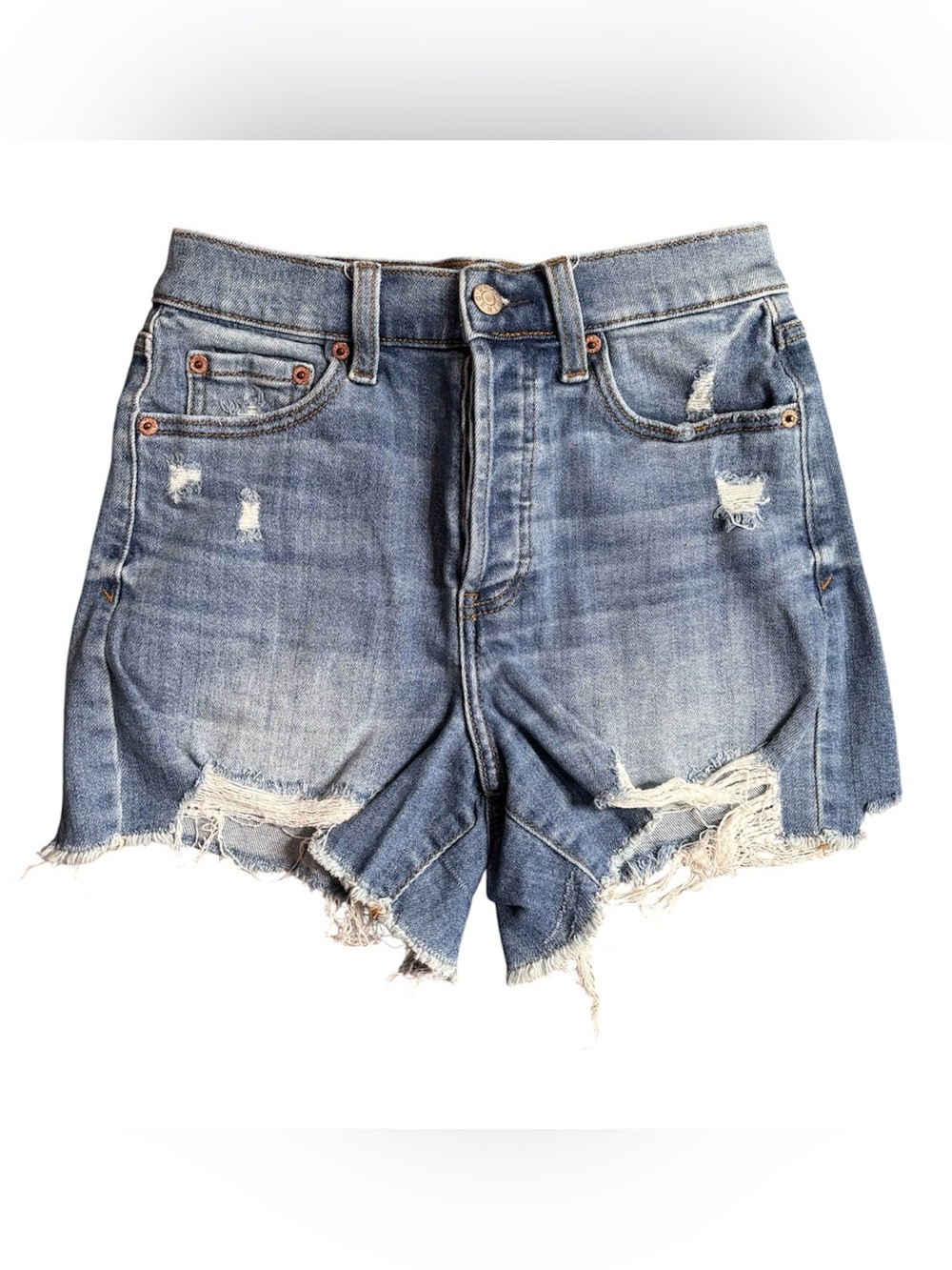 Daze Women's Blue Distressed Denim Shorts Size 25